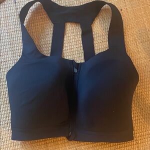 All In Motion Black Front-Zip Sports Bra